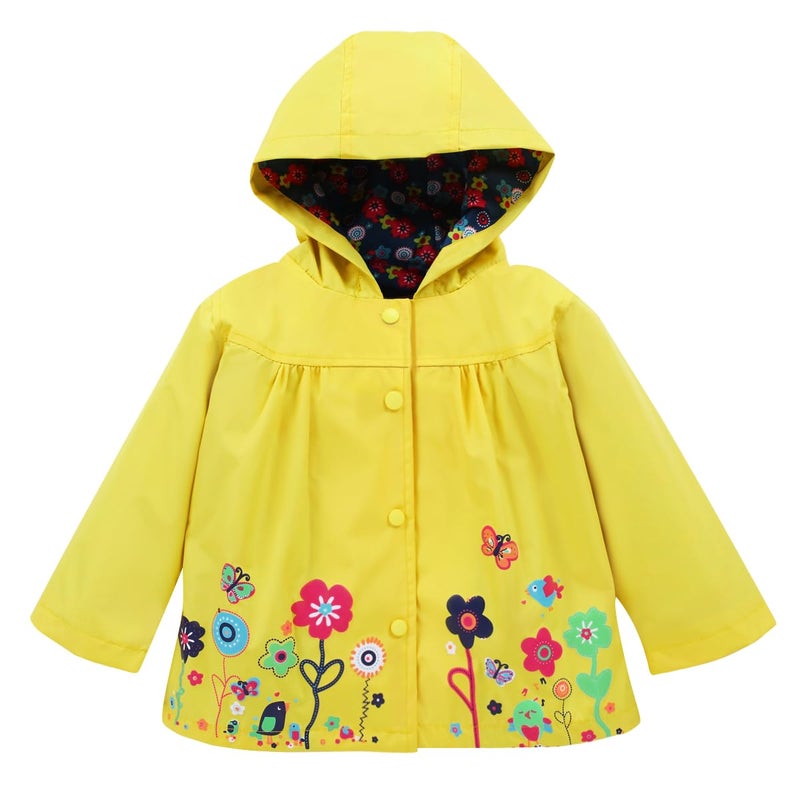 LZH Girl Baby Kid Waterproof Hooded Coat Jacket Outwear Suit Raincoat Hoodies with Pants Yellow 2T(For Age 1-2Y) - Image 4